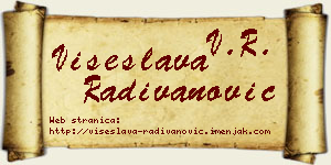 Višeslava Radivanović vizit kartica